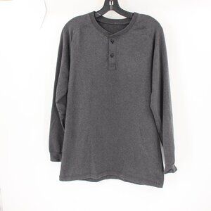 Lululemon Henley Mens small Long Sleeve sweat Shirt Athleisure Performance  gray